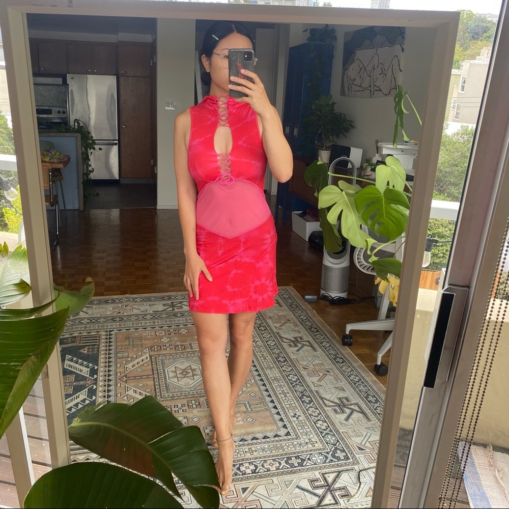 I.AM.GIA Lassona pink mesh dress